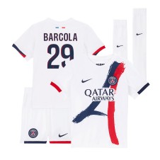 Paris Saint-Germain Bradley Barcola #29 Bortaställ Barn 2024-25 Korta ärmar (+ Korta byxor)